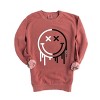 Simply Sage Market S.W.Smiley Black And White Drip Garment Dyed Sweatshirt - 2 of 4