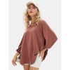 EXLURA Summer 3/4 Length Sleeve Womens Tops Casual Loose V Neck Tunic Tops Oversize T Shirts Solid Basic Tees Blouses 2025 - 3 of 4