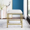 Aimee Vanity Stool Gold - Crosley: Cushioned, Modern Rectangle Bench with Steel Frame - image 3 of 4