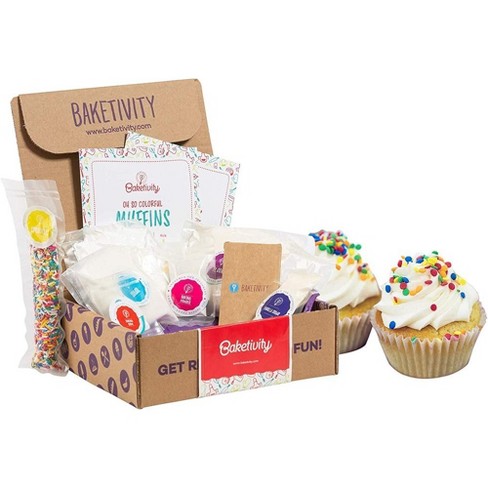 BAKETIVITY Kids Baking DIY Activity Kit - Bake Delicious Confetti Muffins  with Pre-Measured Ingredients – Best Gift Idea for Boys and Girls Ages 6-12