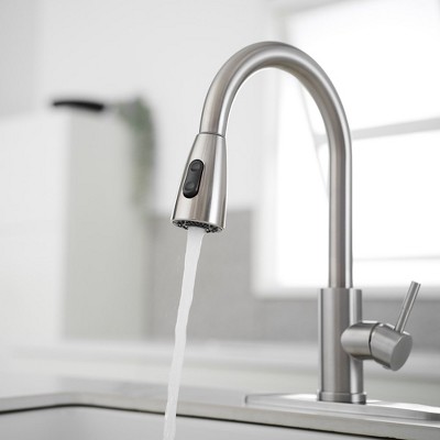 Brushed Nickel Single Handle Pull-Out Spray Kitchen Faucet