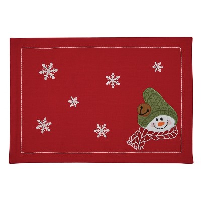 Park Designs Farmhouse Snowman Placemat Set - Red