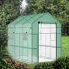 Outdoor Walk-In Greenhouse with 6 Shelves, Weather-Proof Plant House Tent, UV-Resistant Garden Greenhouse with Mesh Windows & Sturdy Iron Frame - 2 of 4