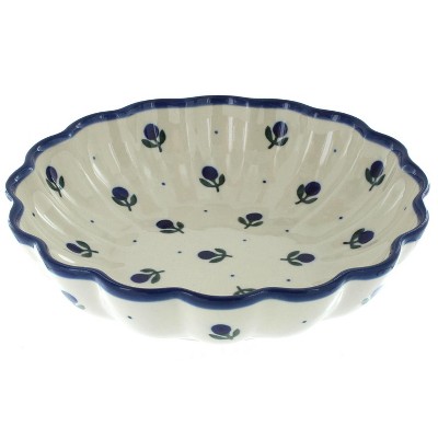 Blue Rose Polish Pottery Blueberry Medium Scallop Dish