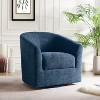 Liria Wooden Upholstered Barrel Chair for Livingroom with Metal Swivel Base | ARTFUL LIVING DESIGN - 2 of 4