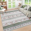 Floral Rug for Living Room Bedroom, 4x6 Washable Rug, Boho Area Rug, Large Non Slip Low Pile Wool Carpet for Dining Room, Kids Room - 4 of 4
