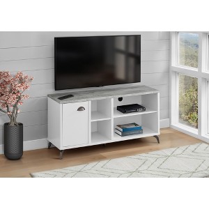 47.25" Laminate Industrial TV Stand with Storage Cabinet, Adjustable Shelves, and Cable Management for Living Room - 1 of 4