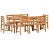 vidaXL Contemporary 9 Piece Patio Dining Set - Fine-Sanded Teak Hardwood, Weather-Resistant, Comfortable Seating, Easy Assembly - 3 of 4