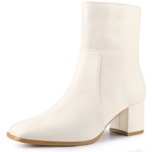 Allegra K Women's Halloween Square Toe Side Zip Block Heel Ankle Boots - 1 of 4