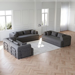 Racxily 78.7-Inch Convertible Sleeper Sofa Bed with Pillow, Chenille Folding Mattress Couch, Folding Sofa Bed, Lounge Couch for Living Room Bedroom - 1 of 4