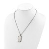 Chisel Stainless Steel Brushed and Polished Black Cubic Zirconia Dog Tag on a 20" Box Chain Necklace - 4 of 4