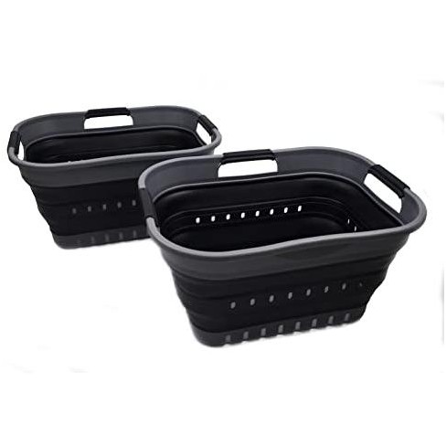 SAMMART 19L (5 gallon) Super Mini Collapsible Plastic Basket with 3 Handles - image 1 of 4