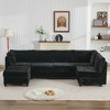 Corduroy U-Shaped Modular Sectional Sofa with Storage and Ottoman - 3 of 4