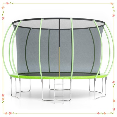Trampoline with Enclosure & Ladder, ASTM Approved Heavy-Duty Outdoor Recreational Trampoline