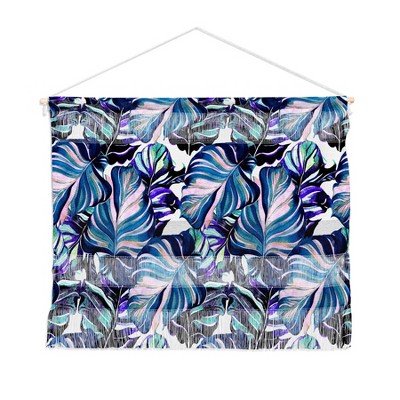 22"x16" Marta Barragan Camarasa Exotic Leaf Pattern Purple And Blue Wall Hanging Landscape Tapestries Blue - Deny Designs