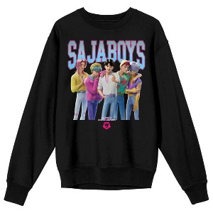 KPop Demon Hunters Saja Boys Adult Black Crew Neck Long Sleeve Sweatshirt - 1 of 3