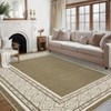 Modern Solid Area Rug Washable Living Room Rugs with Non Slip Backing Bordered Throw Carpet Foldable Neutral Floor Rugs - 4 of 4
