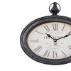 Set of 2 Metal Pocket Watch Style Wall Clocks Cream - Olivia & May: Vintage-Inspired, Oval, Indoor Hanging Timepieces - 4 of 4
