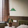 Dewdrop Vintage Glass Pendant Light Green Flower Light Adjustable Hanging Wire for Kitchen Island Dining Room Bedroom Hallway - 4 of 4