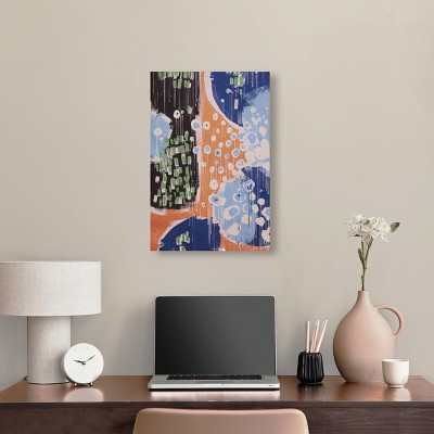 Retro Modern Abstract Canvas Wall Art in Blue, Green, and Orange