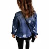Women's Denim Distressed Raw Hem Jacket - Pretty Bash - 2 of 2