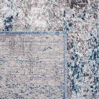 36" Gray Abstract Stain-Resistant Synthetic Area Rug