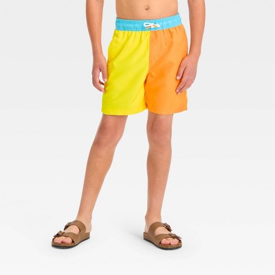 Kids Beige Palm Swim Shorts