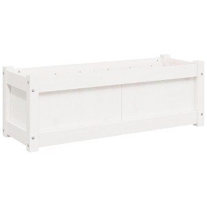 vidaXL Garden Planter Outdoor Flower Box - White Pine Wood, Ideal for Patio/Terrace, 35.4"x12.2"x12.2" - 1 of 4