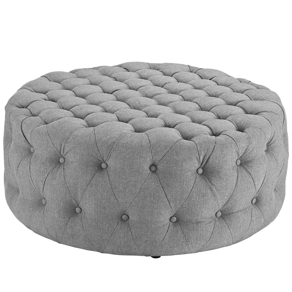 Photos - Pouffe / Bench Modway Amour Upholstered Fabric Ottoman Light Gray  