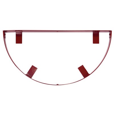 Red Enameled Double Shelf Wall Mounted Pot Rack