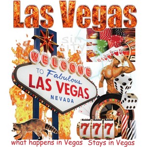 Rerun Island Men's Las Vegas Sin Short Sleeve Graphic Cotton T-Shirt - 1 of 2