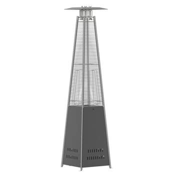 Merrick Lane Stainless Steel Pyramid Shape Portable Outdoor Patio Heater - 7.5 Feet Tall