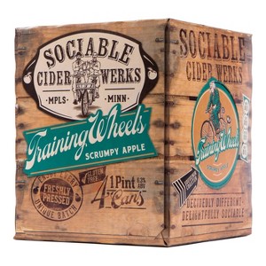 Sociable Training Wheels Scrumpy Apple Hard Cider - 4pk/16 fl oz Cans - 1 of 4
