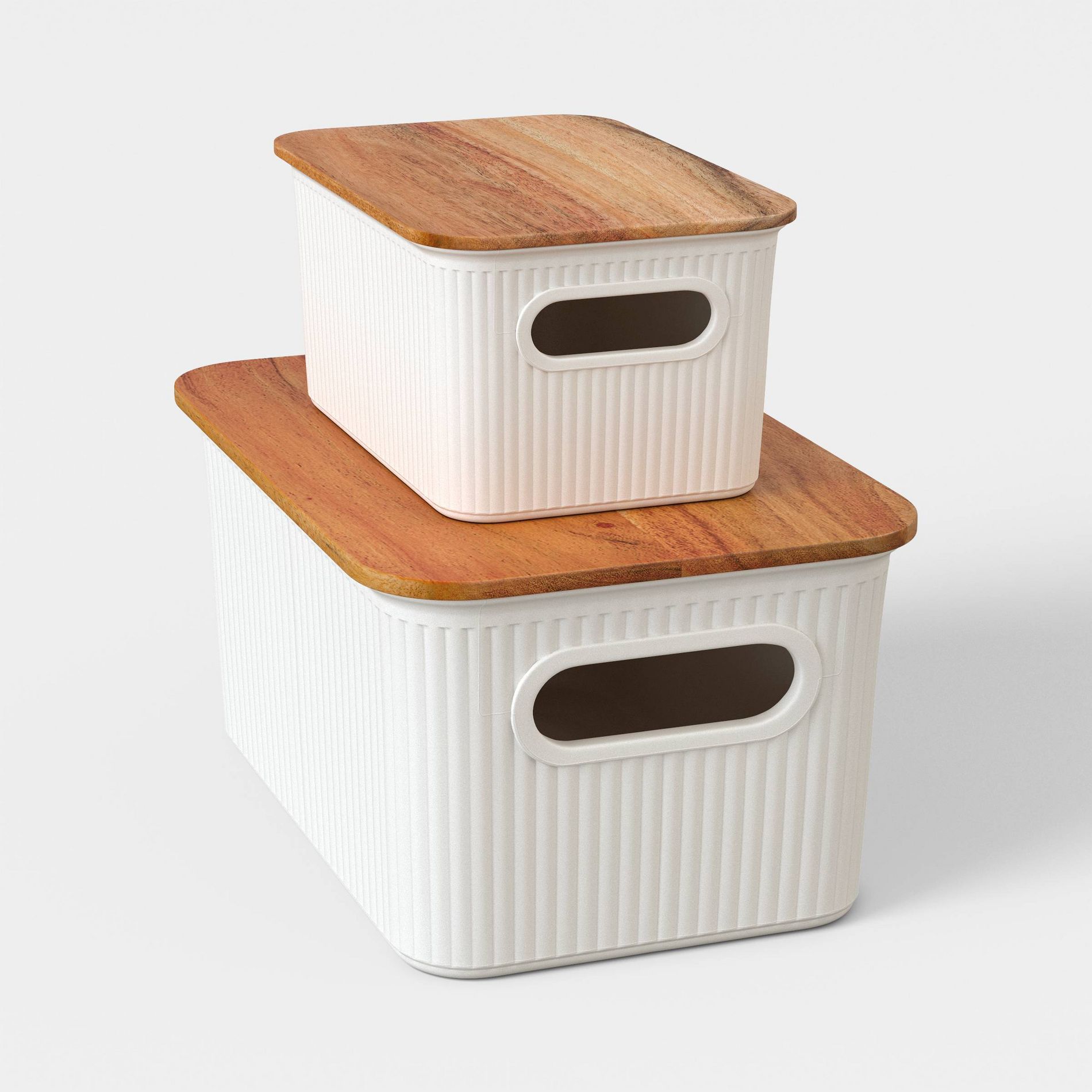 Desktop Storage Bins Set of 2 Cream - Threshold™