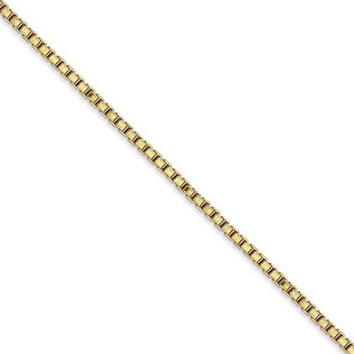 Black Bow Jewelry 1.9mm 10k Yellow Gold Solid Box Chain Necklace