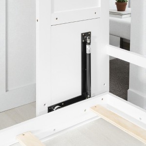 Mshliw Twin Size Wooden Murphy Bed with TV Stand, 2 Drawers, Storage Shelves and Cabinets, Space-Saving Wall Bed for Apartments - 1 of 4
