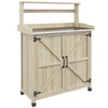 PAGED Potting Bench with Storage Cabinet with 2 Shelves,Outdoor Storage Cabinet with Galvanized Plated Tabletop,Potting Table for Garden - 4 of 4
