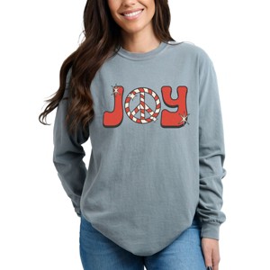 Simply Sage Market Joy Peace Sign Garment Dyed Long Sleeve - 1 of 4