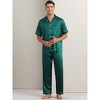 INSPIRE CHIC Men's Button Down Short Sleeve Casual Satin Pajamas Sets 2 Pieces - 2 of 4