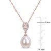 EVERLY JEWELRY | 10K Pink Gold 0.07 CT Diamond TW, 1/4 CT TGW Morganite & 9 - 9.5 MM Cultured Freshwater  Pearl Fashion Pendant With Chain - 2 of 3