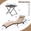 ALAULM Patio Chaise Lounge Set Outdoor Lounge Chair, Rattan Reclining Chair Adjustable Backrest, Pool Sunbathing Recliners with Folding Table - 3 of 4