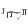 Weathered 3-Piece Occasional Set with Modern Farmhouse Design and Sturdy Metal Base - 3 of 4