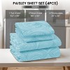 4 Piece Bed Sheets Printed Microfiber Sheet Set Ultra Soft, Easy Care Paisley Printed Sheets - Lux Decor Collection - 2 of 4