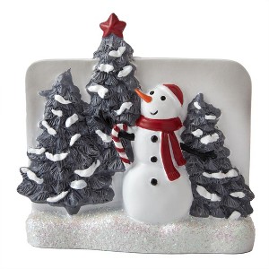 SKL Home By Saturday Knight Ltd Whistler Snowman Toothbrush Holder - 4.28X2.25X4.33", Dove Gray - 1 of 4