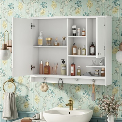 Grungis Wall Mounted Bathroom Storage Cabinet,Medicine Cabinet with Mirror Door and Adjustabl Shelf,36'' Mirror Cabinet for Bathroom