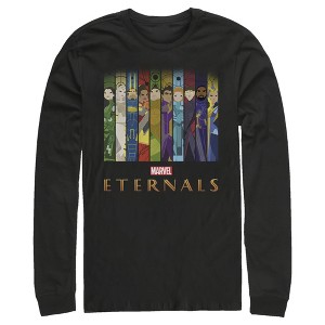 Men's Marvel Eternals Animated Vertical Boxes Poster Long Sleeve Shirt - 1 of 4