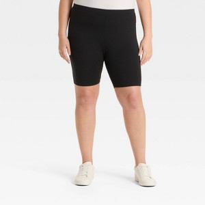 Women's High-Rise Bike Shorts - Ava & Viv™ Black - 1 of 3