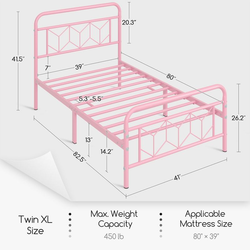 Yaheetech Vintage Metal Bed Frame with Headboard, 4 of 11