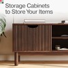 Stead Low Profile Fluted TV Stand - Mid Century Media Console - 48” Entertainment Center with Shelves and Doors, Walnut Finish - 4 of 4