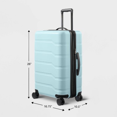 Hardside Medium Checked Suitcase Muddy Aqua - Open Story™